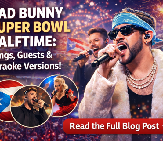 🏈 Bad Bunny au Super Bowl 2026 : chansons, invités et comment intégrer le spectacle de la mi-temps à votre soirée karaoké