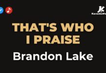 That’s who I praise – Brandon Lake (Karaoke with Lyrics)