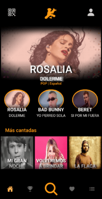 interfaz app de karaoke